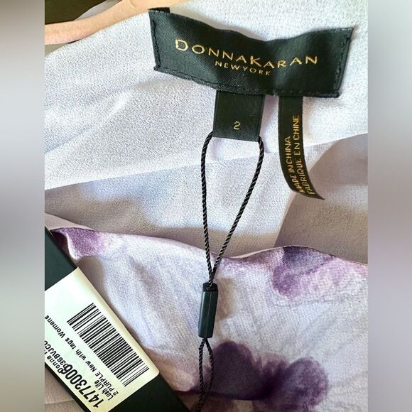 NWT Donna Karan one shoulder chiffon evening dress.  Size2 - Picture 4 of 6